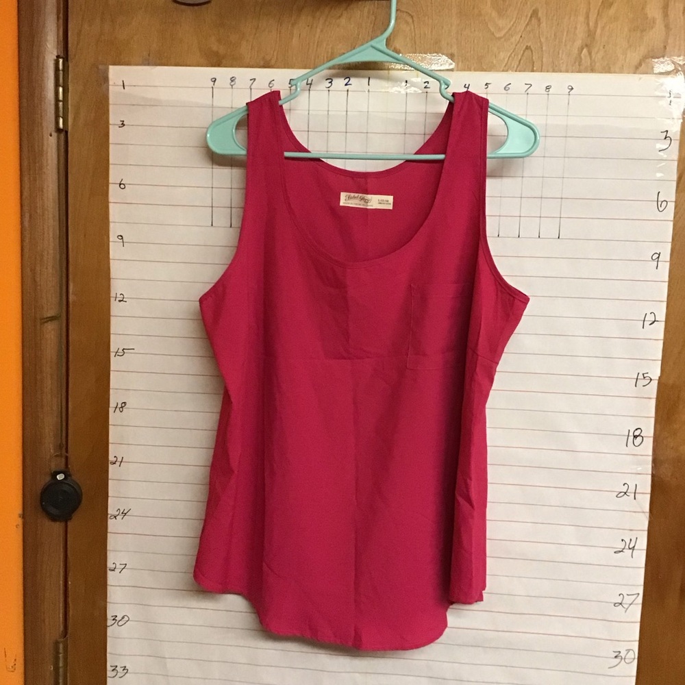 FADED GLORY - women's w/ breast pocket, tank  sz L (12-14) dark pink